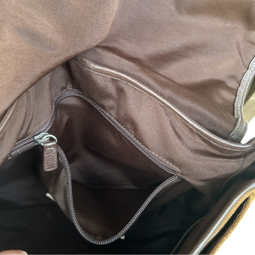 Coach Suede Messenger Bag F70416 | Brown Leather Crossbody | Unisex Vintage - Picture 5 of 17